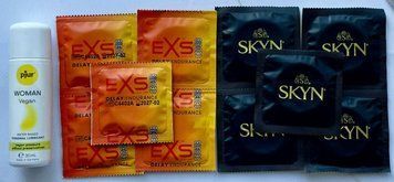Набор EXS Delay 5шт + SKYN Original 5шт + Лубрикант pjur Woman Vegan 30 мл SOS3556 фото
