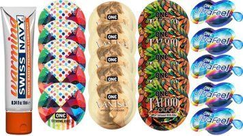 Набор из Swiss Navy Water-Based 10 мл + ONERibs + ONE Vanish + ONETattoo + ONE UltraFeel SOS8550 фото