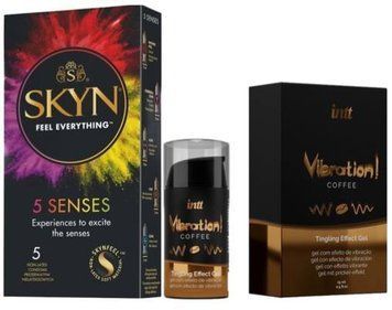 Набір з SKYN 5 Senses + Рідкий вібратор Intt Vibration Coffee (15 мл) SOS9602 фото