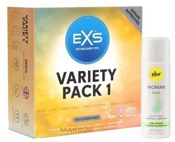 Набор EXS Variety pack 1 (48 шт) + pjur Woman Aloe 30 мл SOS13414 фото