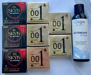 Набір 24 шт OLO Лід і Полум'я 001 + Skyn Intense Feel + Лубрикант ALL-NATURAL Acqua 150 мл Orgie SOS3848 фото