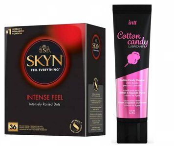 Набір : Skyn Intense feel 36 шт та Лубрикант Intt Cotton Candy (100 мл) SOS68 фото