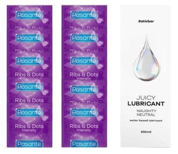 Комплект Pasante Intensity 10шт. + Лубрикант Satisfyer Juicy Lubricant Naughty Neutral 300 мл SOS11611 фото