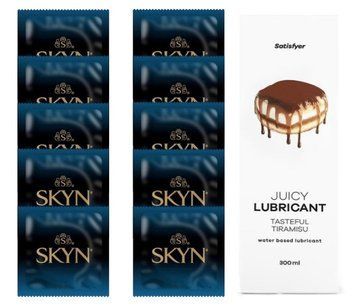 Комплект SKYN Extra Lube 10 шт. + Лубрикант Satisfyer Juicy Lubricant Tasteful Tiramisu 300 мл SOS12562 фото