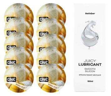 ONE Banana Split 10шт. + Лубрикант Satisfyer Smooth Silicon 150 мл SOS12460 фото