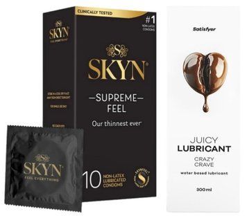 Комплект Лубрикант Satisfyer Juicy Crazy Crave 300 мл + Skyn Supreme Feel 10 шт SOS12880 фото