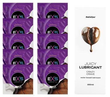 Комплект: из EXS Chocolate 10 шт + Лубрикант Satisfyer Juicy Crazy Crave water based 300 мл SOS11320 фото