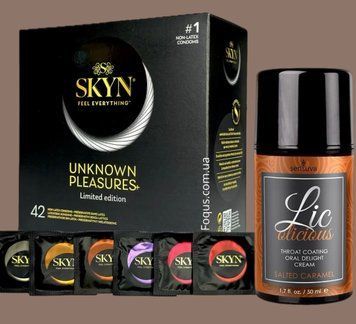 Набір SKYN Pleasures, 42 шт-6 видів + Гель Sensuva - Lic-o-licious Salted Caramel (50 мл) SOS5118 фото