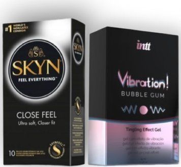 SKYN Close Feel 10 штук + Intt Vibration Bubble Gum (15 мл) SOS6777 фото