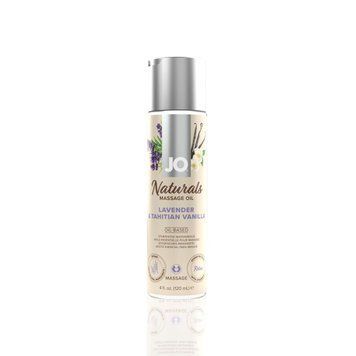 Масажна олія System JO - Naturals Massage Oil - Lavender & Vanilla, з ефірними оліями (120 мл) SO6165 фото