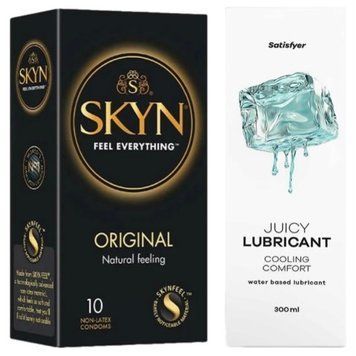Набір Лубрикант Satisfyer Cooling Comfort 300 мл + SKYN Original 10 шт. SOS12780 фото