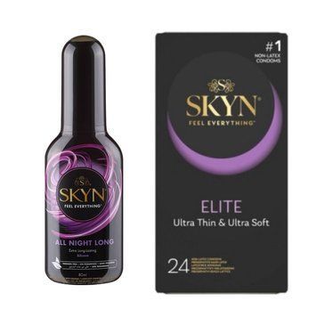 Набір Skyn Elite 24 шт + Лубрикант Skyn All Night Long 80 мл SOS4336 фото