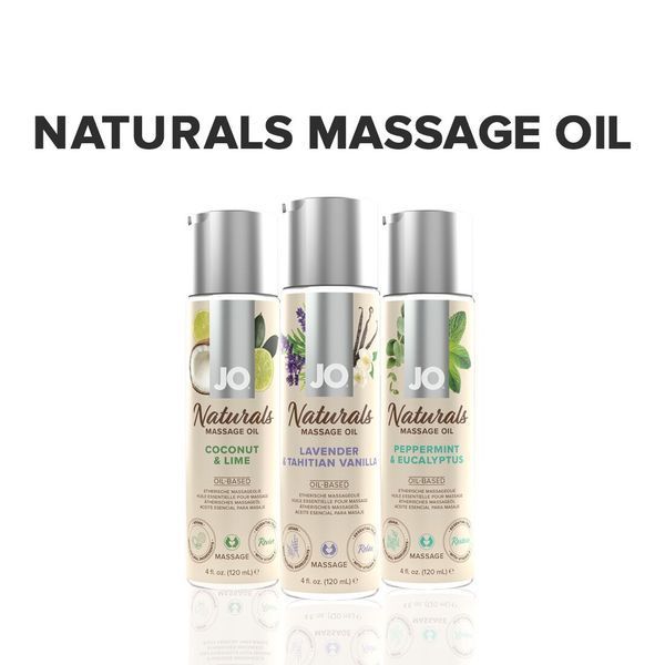 Масажна олія System JO - Naturals Massage Oil - Lavender & Vanilla, з ефірними оліями (120 мл) SO6165 фото