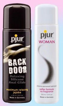 Набор лубрикантов pjur backdoor anal Relaxing jojoba silicone 30 мл + pjur Woman 100 мл LB675 фото