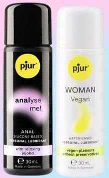 Набор лубрикантов pjur analyse me! Relaxing jojoba silicone 30 мл + pjur Woman Vegan 30 мл LB625 фото