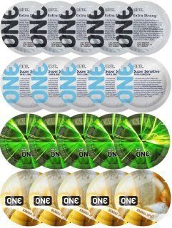 Набір з 20 шт ONE Extra strong + 𝐎𝐍𝐄 𝐒𝐮𝐩𝐞𝐫 𝐒𝐞𝐧𝐬𝐢𝐭𝐢𝐯𝐞 + One Glowing Pleasures + ONE Banana Split  SOS8184 фото