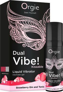 Рідкий вібратор DUAL VIBE коктейль Джин-тонік полуниця, 15 мл ST26 фото