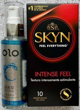 Комплект SKYN Intense Feel 10 шт + Лубрикант охлаждающий на водной основе OLO 60 мл SOS1120 фото
