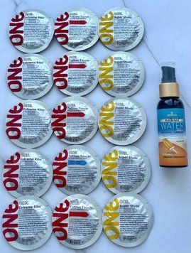 Набор 15 шт ONE Super Studs, Tattoo Touch, Extreme Ribs + Sensuva Natural Water-Based Orange Creamsicle (57 мл) SOS3916 фото