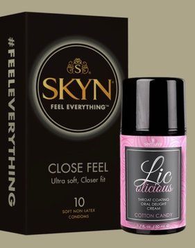 Набір SKYN Close Feel пачка 10 штук + Sensuva - Lic-o-licious Cotton Candy (50 мл) SOS4996 фото