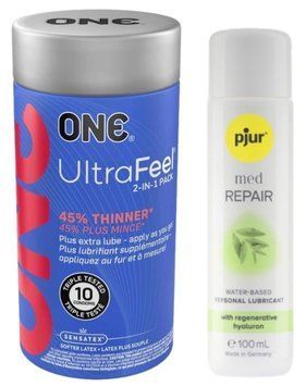 Набор ONE UltraFeel 10 шт + Pjur MED Repair Glide 100 мл SOS13083 фото
