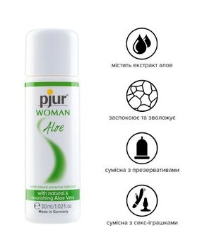 Лубрикант на водной основе pjur Woman Aloe 30 мл с экстрактом алоэ, увлажнительный, без парабенів PJ13310 фото