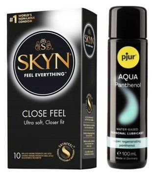 Комплект SKYN Close Feel 10 шт + Pjur Aqua Panthenol 100 мл SOS13182 фото