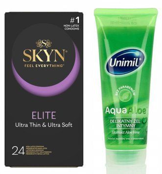 SKYN Elite &ndash; 24 шт та Лубрикант Unimil Aqua Aloe &ndash; 80 мл у подарунок SOS709 фото