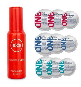 Комплект 21 шт ONE + Лубрикант EXS Strawberry Lube Water Based 100 ml SOS4204 фото