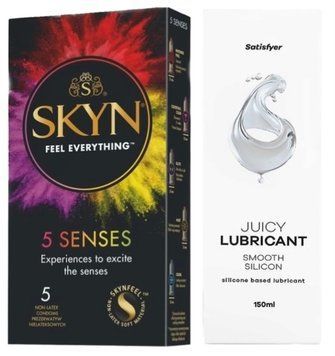 Комплект Лубрикант Satisfyer Juicy Lubricant Smooth Silicon 150 мл + SKYN 5 Senses SOS12680 фото