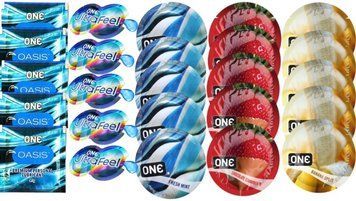Набор из 25 шт One Oasis Premium + ONE UltraFeel + ONEFreshMint + ONEChocolateStrawberry + ONEBanana SOS8485 фото