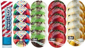 Набор из SwissNavy CoolingPeppermint 10мл + ONERibs + ONE Mint Chocolate + ONEChocolateStrawberry + ONEBanana SOS8648 фото