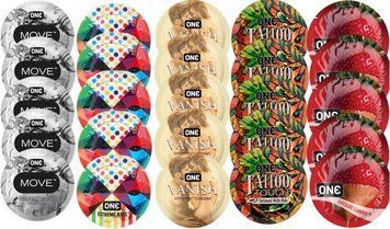 Набір з 25 шт One Move + ONE Ribs + ONE Vanish + ONE Tattoo + ONE Chocolate Strawberry SOS8385 фото