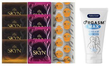 Комплект: Пролонгатор Medica-Group Orgasm Max 50 мл + 8 шт SKYN + 4 шт EXS Delay SOS10948 фото