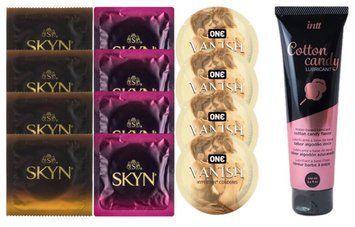 Комплект: Лубрикант Intt Cotton Candy (100 мл) + 8 шт. SKYN + 4 шт. ONE 𝐕𝐀𝐍𝐈𝐒𝐇 𝐇𝐲𝐩𝐞𝐫𝐭𝐡𝐢𝐧  SOS10428 фото