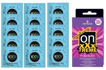 Комплект EXS Air Thin 15 шт + Sensuva On xXxTREME Arousal Oil + Antidote, 2&times;5 мл SOS14794 фото