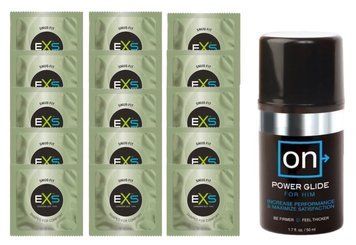 Комплект EXS Snug Fit 15 шт + Sensuva ON Power Glide For Him, 50 мл SOS14907 фото