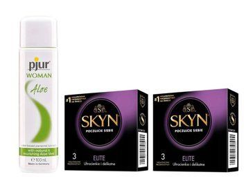 Набор: SKYN Elite - 3x2 (6 шт) и Лубрикант Pjur Woman Aloe &mdash; 100 мл SOS916 фото