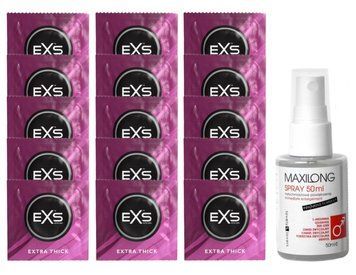 Комплект EXS Extra Thick 15 шт + Lovely Lovers - MAXILONG Spray 50 ml SOS14730 фото