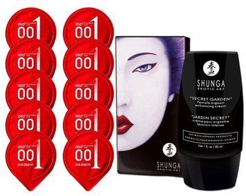 Комплект OLO 001 (червоні) 10 шт + Shunga Secret Garden Clitoral Gel 30 мл SOS14249 фото