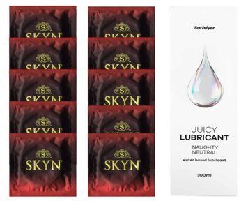 Комплект SKYN Intense Feel 10 шт. + Лубрикант Satisfyer Juicy Lubricant Naughty Neutral 300 мл SOS12580 фото