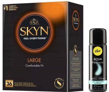 Комплект  SKYN Large 36 шт + Pjur Aqua Panthenol 30 мл SOS13232 фото