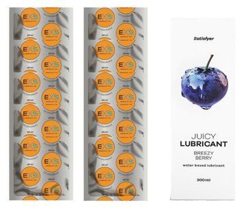 Комплект: EXS Delay 10 шт. + Лубрикант Satisfyer  Breezy Berry 300 мл SOS11388 фото