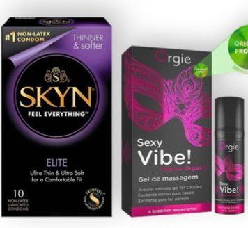 SKYN Elite 10 шт + SEXY VIBE вібрація + посилення оргазму, 15 мл ORGIE SOS6895 фото