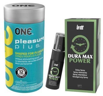 Набор из ONE Pleasure Plus 12 шт + Пролонгатор Intt Dura Max Power (12 мл) SOS9520 фото