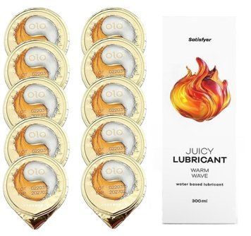 Комплект OLO &ldquo;Лід і Полум&rsquo;я&rdquo; 10 шт. + Лубрикант Satisfyer Juicy Lubricant Warm Wave 300 мл SOS12530 фото
