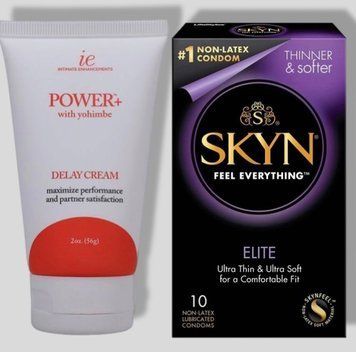 SKYN Elite 10 шт + Пролонгатор Doc Johnson Power Delay Cream 56 г SOS5335 фото