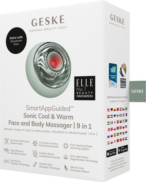 Массажер для лица и тела GESKE Sonic Cool&Warm Face and Body Massager 9в1 green HB0277 фото