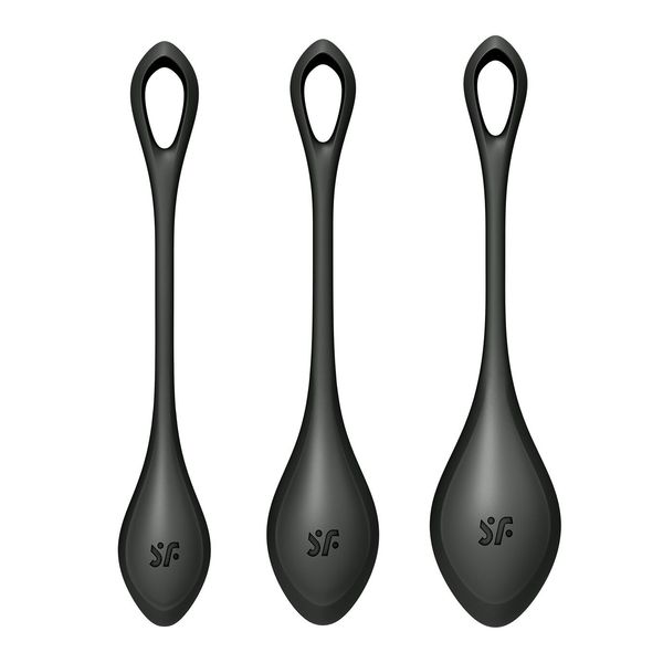 Набір йоні намистин Satisfyer Yoni Power 2 Black, диаметр 2-2,5-3см, вес 22-44-73гр SO5550 фото