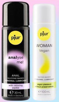 Набор лубрикантов pjur analyse me! Relaxing jojoba silicone 30 мл + pjur Woman Vegan 100 мл LB626 фото